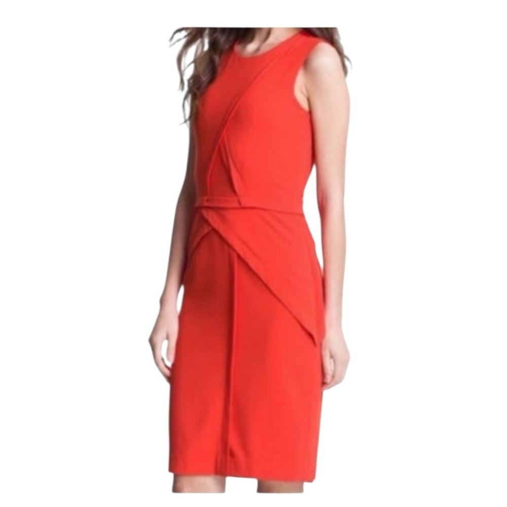 BCBGMaxAzria Red Sleeveless Sheath Dress